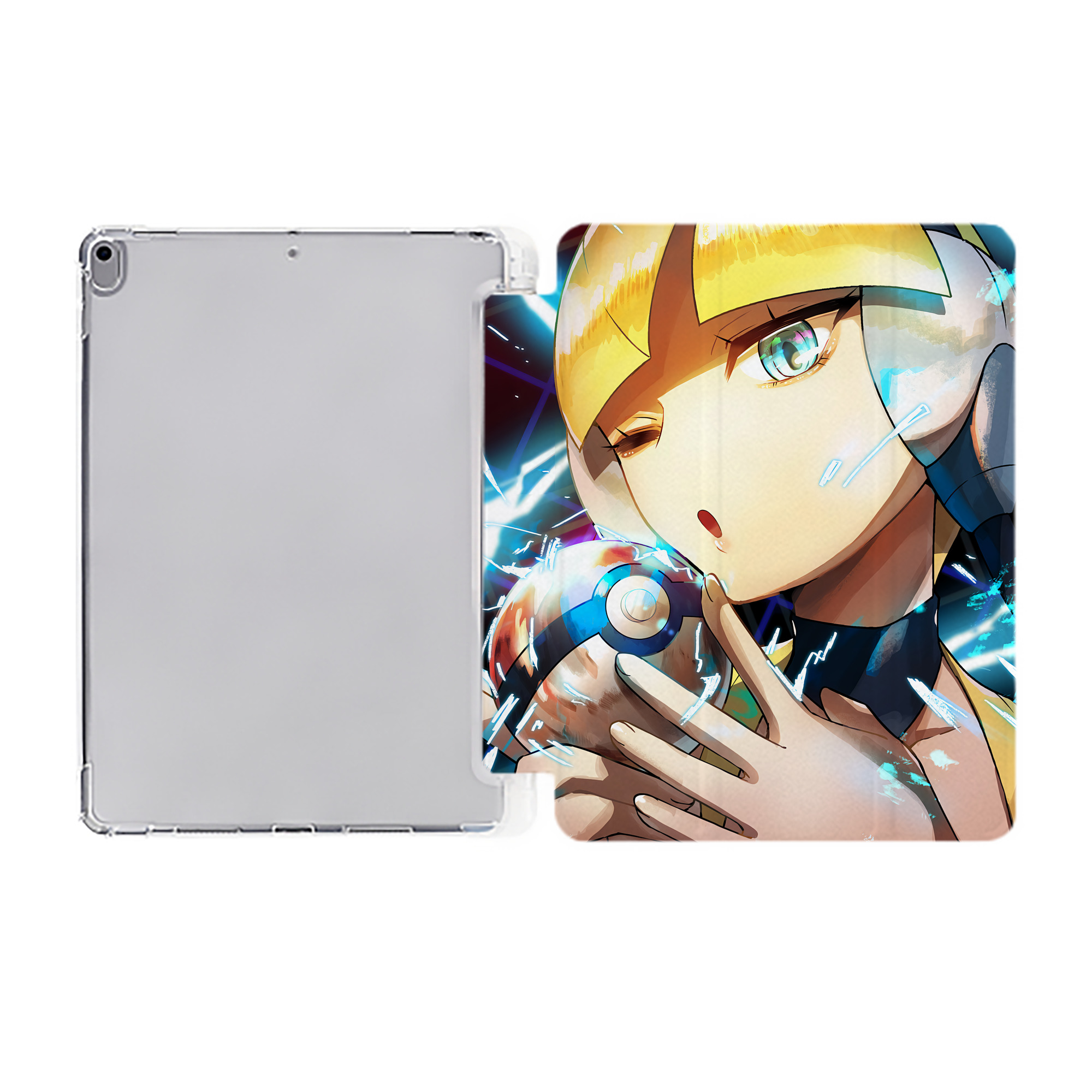 （画像用） ポケットモンスター Pokémon IPad ケース ペン収納付き 三つ折りスタンド PUレザー×シリコン 対応機種9.5/10.5/10.9インチ